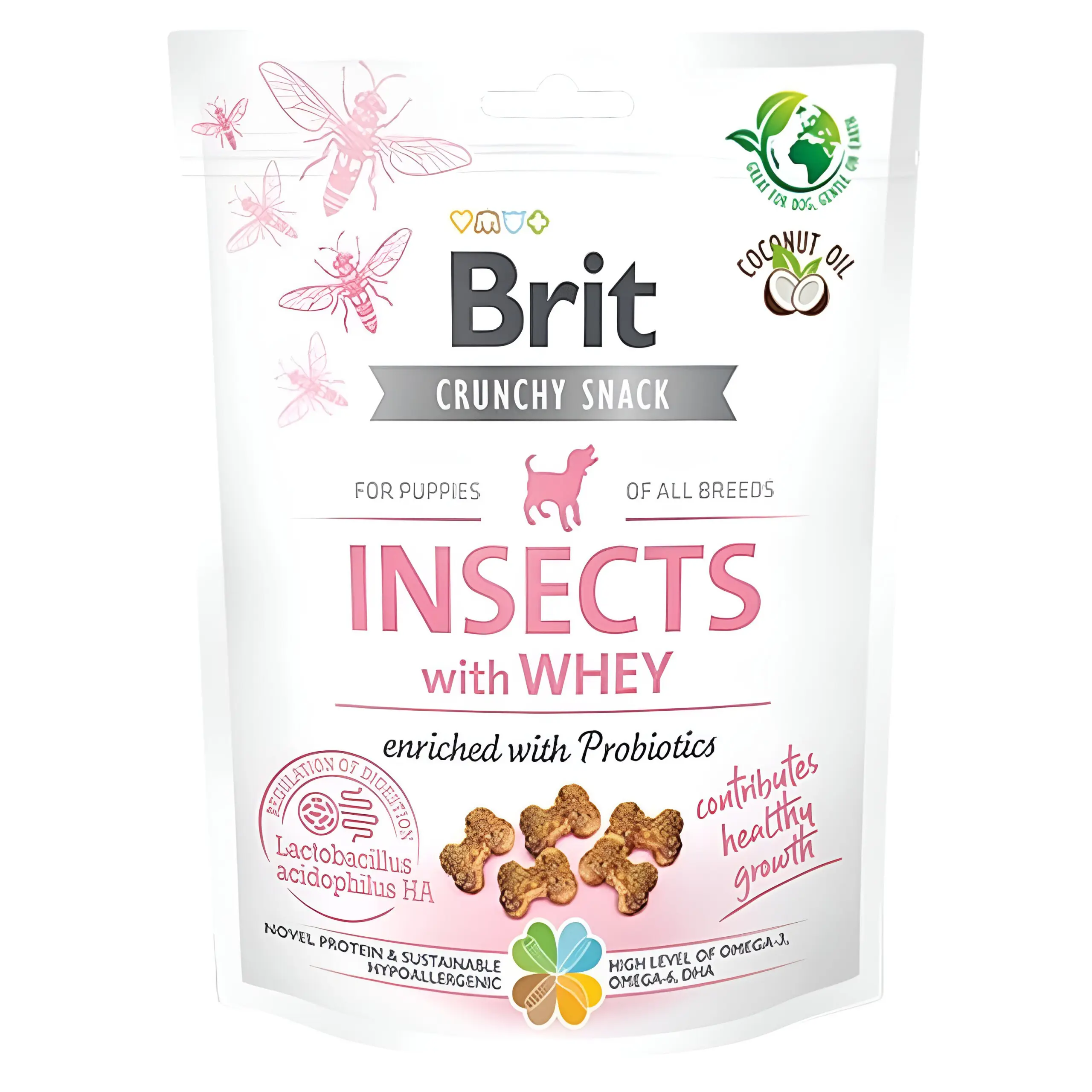 Brit Care Crunchy Cracker Insects with Whey & Probiotics for Puppies [Кесичка 200гр]