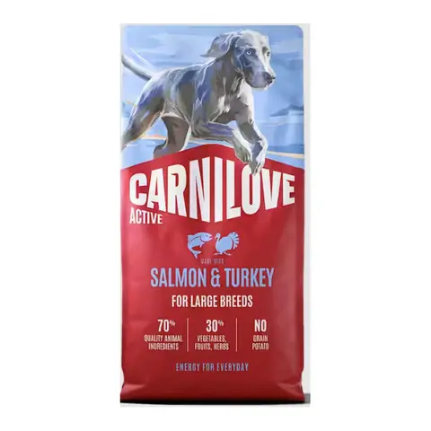 Carnilove Active Grain & Potato Free Active Salmon & Turkey for Adult Large Breed Dogs [Вреќа 12кг]