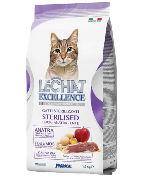 LeChat Excellence Стерилизирана Патка [Вреќа 1.5кг]