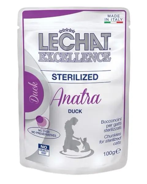 LeChat Sterilised Паштета со Патка [Кесичка 100гр]