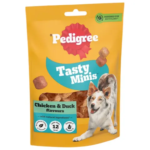Pedigree Tasty Minis Cubes Крекери со вкус на Пилешко и патка [Кесичка 130гр]
