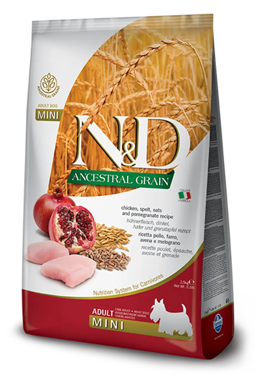 N&D CHICKEN, SPELT, OATS & POMEGRANATE ADULT MINI thumb 1