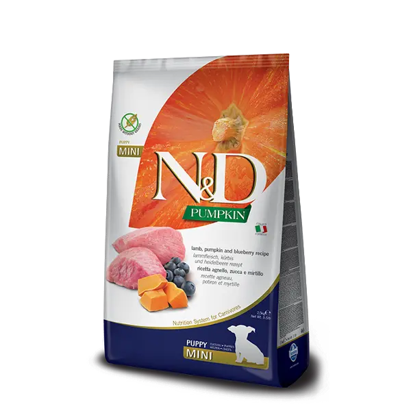 Храна за кучиња Farmina N&amp;D Pumpkin Lamb &amp; Blueberry Puppy Mini (Grain Free)