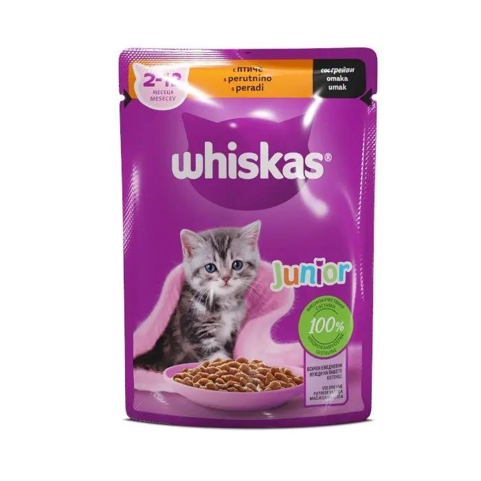 ХРАНА ЗА МАЧИЊА WHISKAS JUNIOR СО ЖИВИНА thumb 1