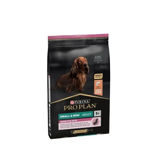 Храна за кучиња PURINA® PRO PLAN® SMALL & MINI ADULT SENSITIVE SKIN - богата со лосос