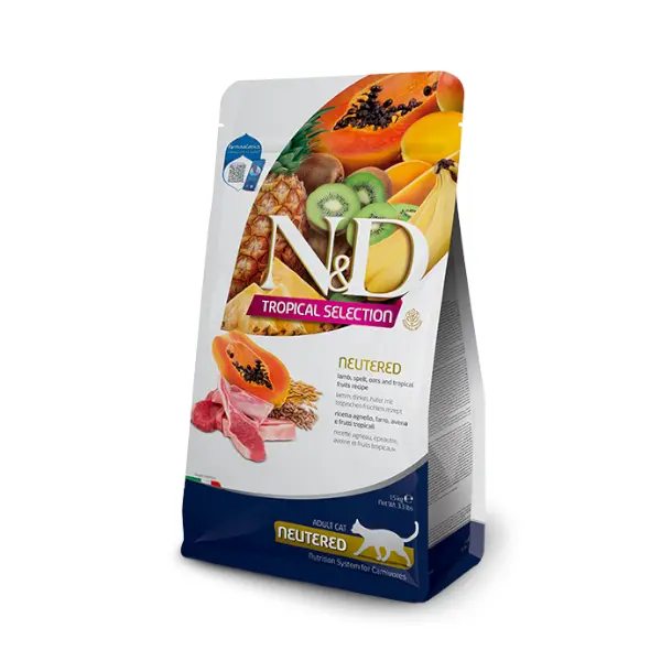 Храна за мачки Farmina N&amp;D Tropical Selection Lamb &amp; Tropical fruit - neutered