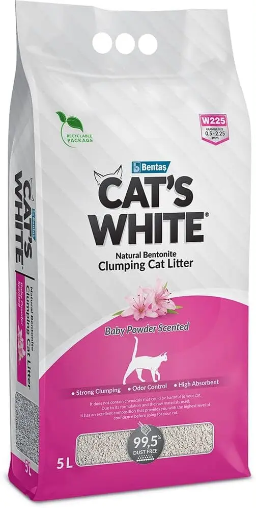 Cat’s White Baby Powder Scented Clumping Cat Litter 5l