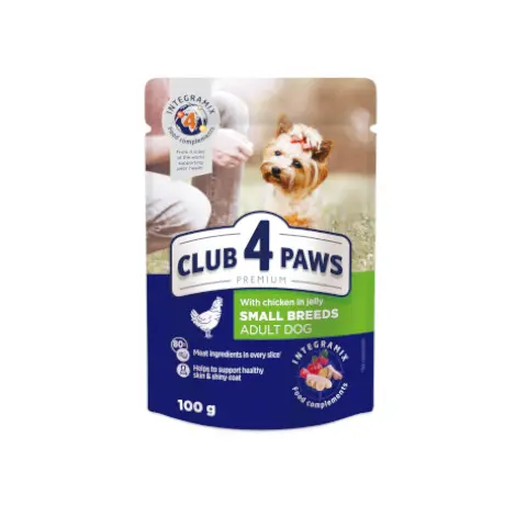 CLUB 4 PAWS PREMIUM for small breeds adult dogs WITH CHICKEN IN JELLY thumb 2