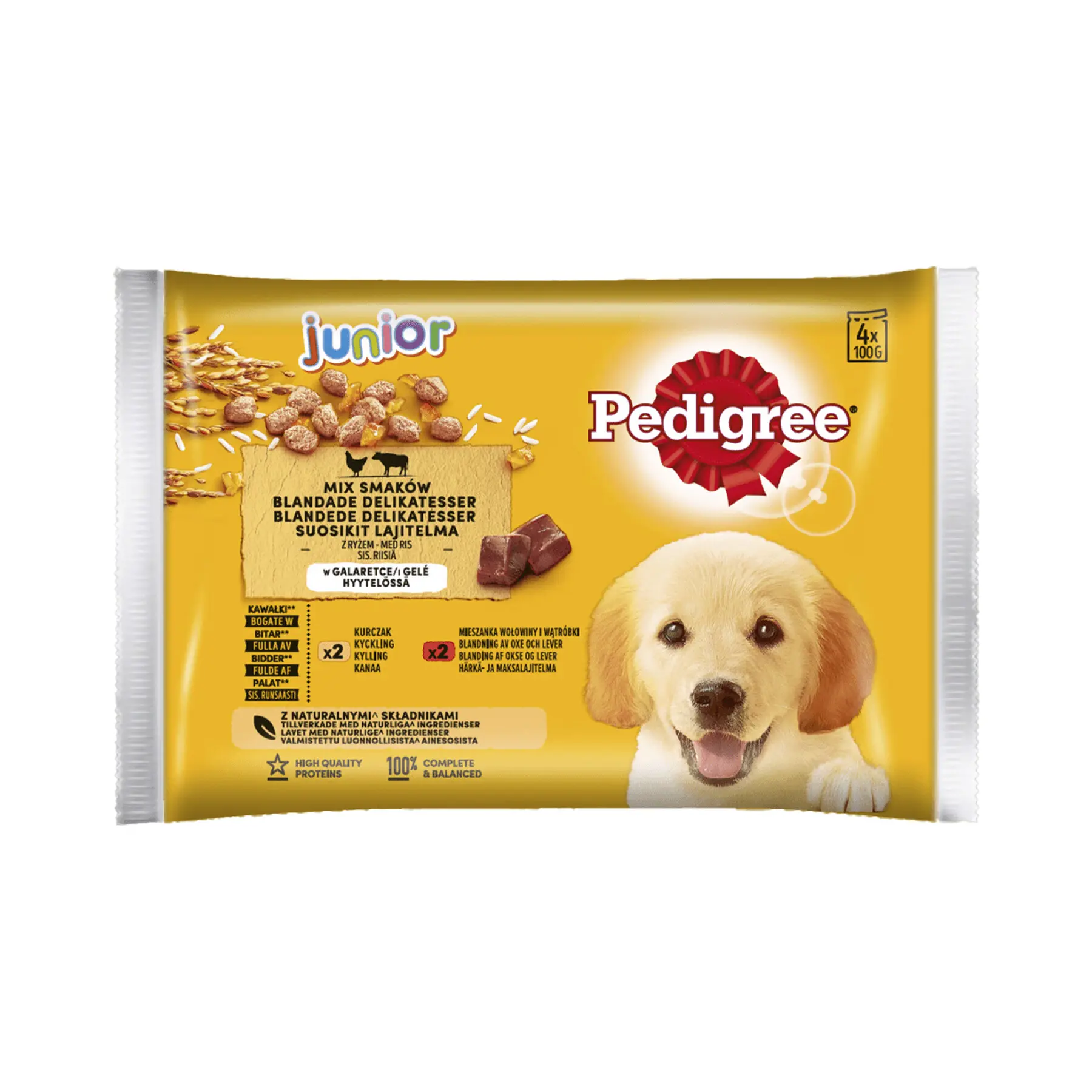 Pedigree Junior Wet Dog Food Beef & Chicken Pack Of 4 Pieces