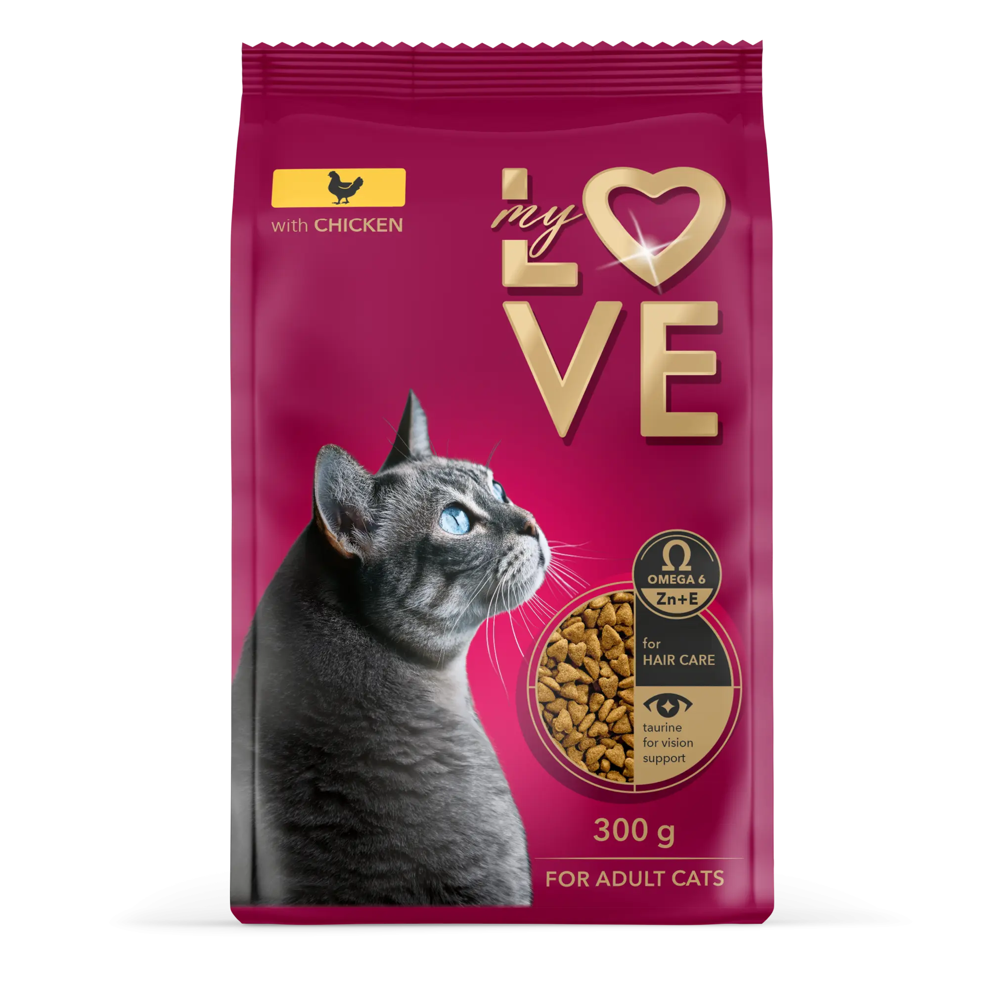 My love wet food for adult cats with chicken in gravy
