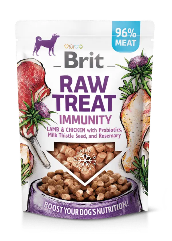 Brit Raw Treat Immunity. Freeze-dried treat and topper. Lamb &amp; Chicken