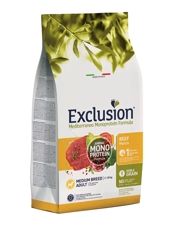 EXCLUSION NOBLE GRAIN ADULT BEEF MEDIUM BREED ВОЗРАСНО ГОВЕДО СРЕДНА РАСА