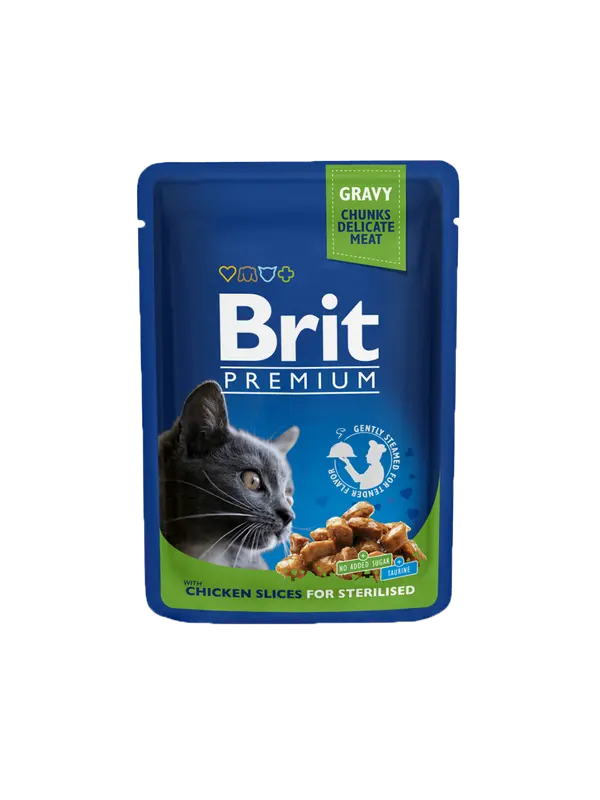 Brit Premium Cat Pouches Chicken Slices for Sterilised