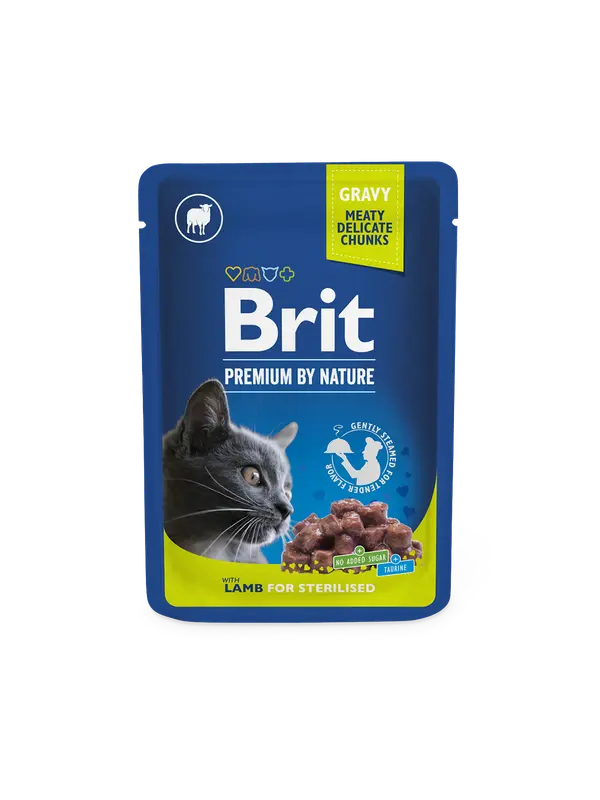 Brit Chunks with Lamb in Gravy for Sterilised Cats