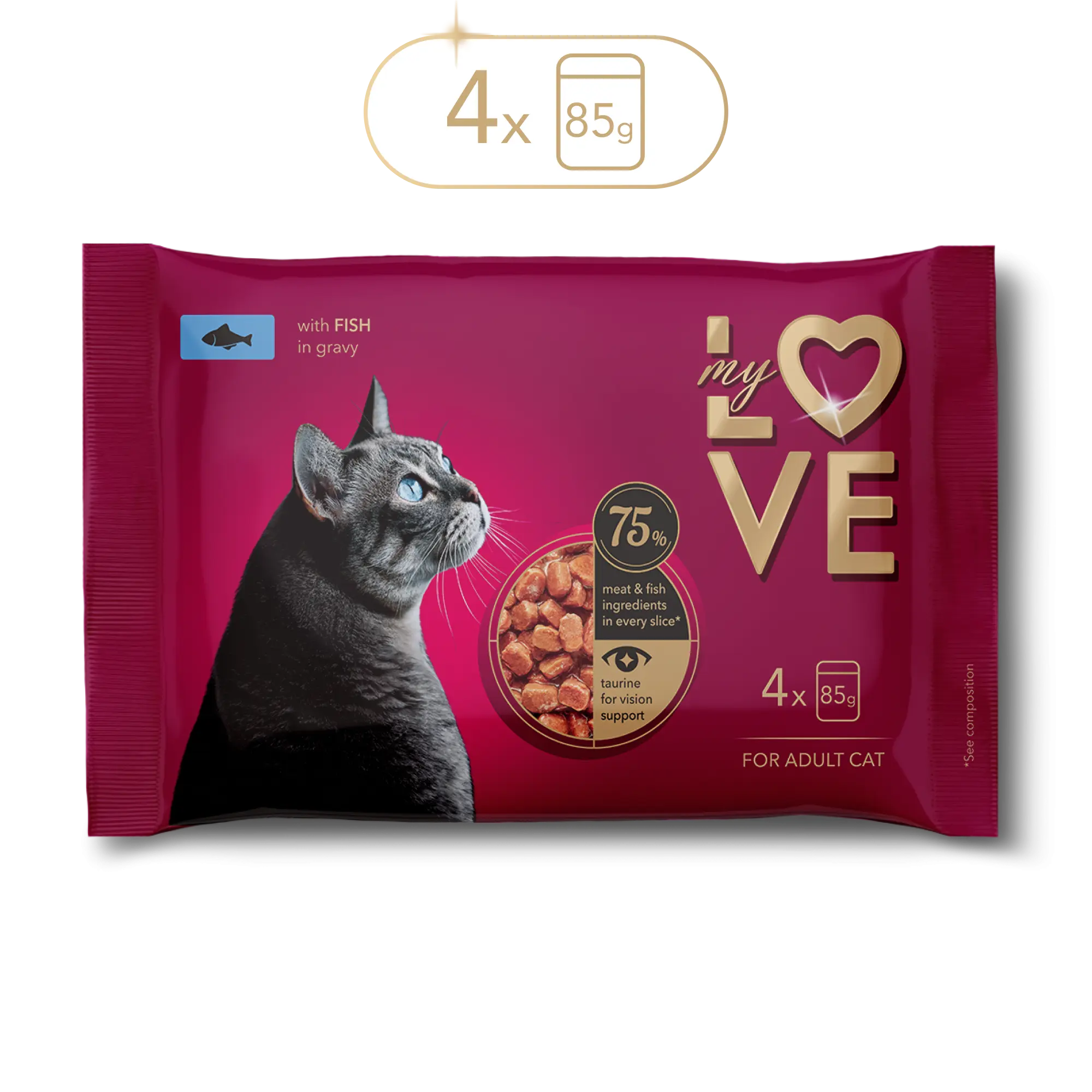 My Love for adult cat with fish in gravy