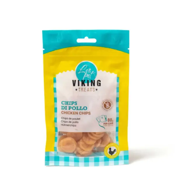 LEOPET VIKING SNACK CANE CHIPS DI POLLO DA 80 GR