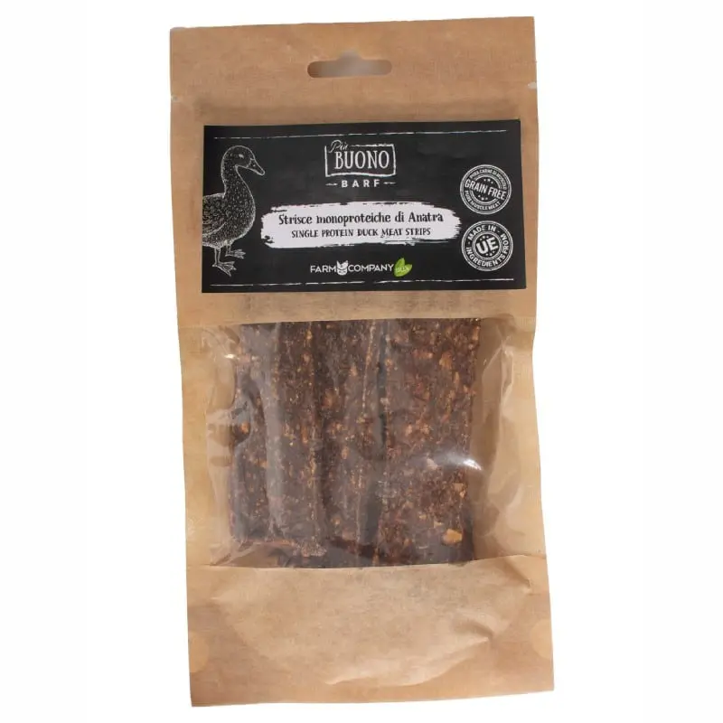 Single Protein Duck Meat Strips for Dog 70g Farm Company Green