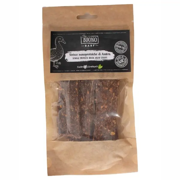 Single Protein Duck Meat Strips for Dog 70g Farm Company Green