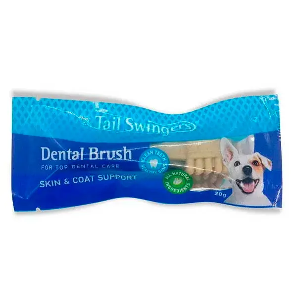 Tail Swingers Dental Brush for Skin and Coat Dog Treat, 20g