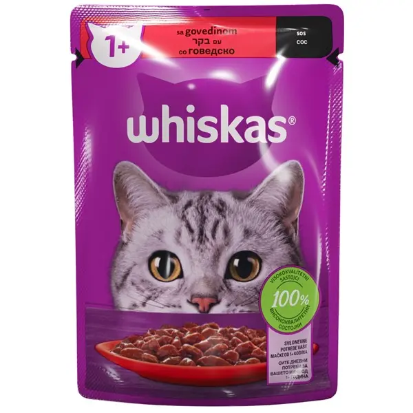Whiskas– Пауч за маче со вкус на говедско 85гр. thumb 1