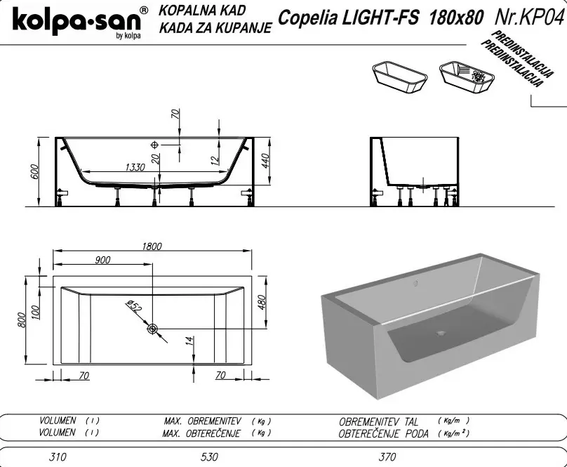 Copelia Light 180x80 cm thumb 2