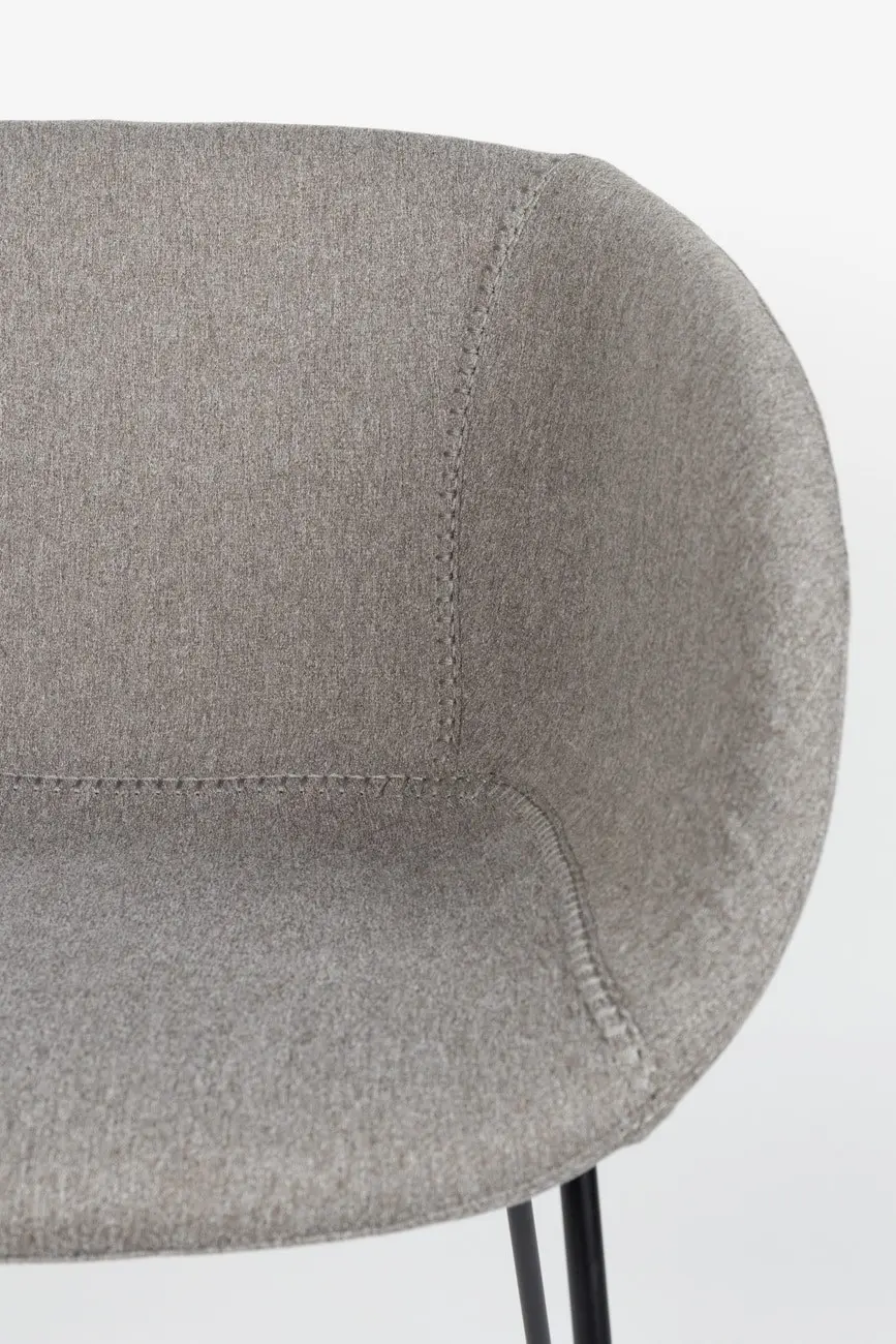 Zuiver Feston Armchair - Gray soft fabric thumb 3