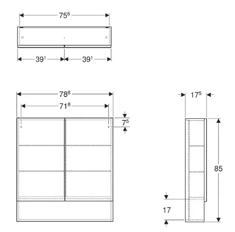 Selnova Square огледало 80 cm thumb 2