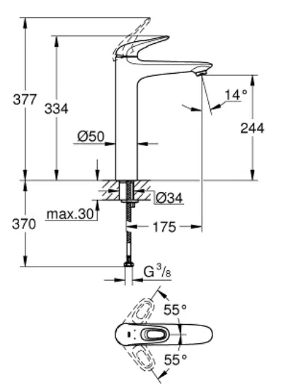23570LS3 Eurostyle чешма за надграден мијалник thumb 2