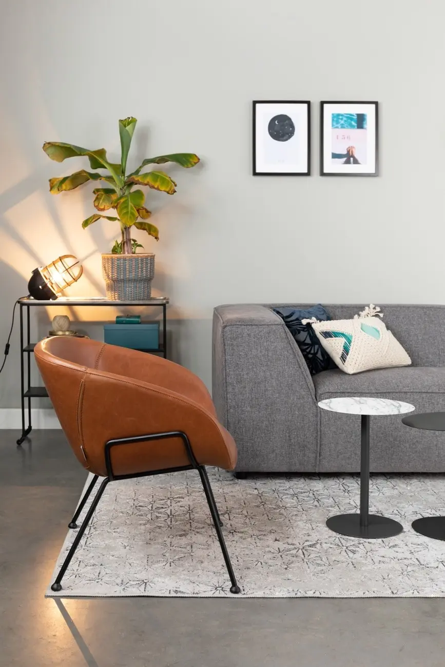 Zuiver Feston Lounge Chair - Brown leather look thumb 4