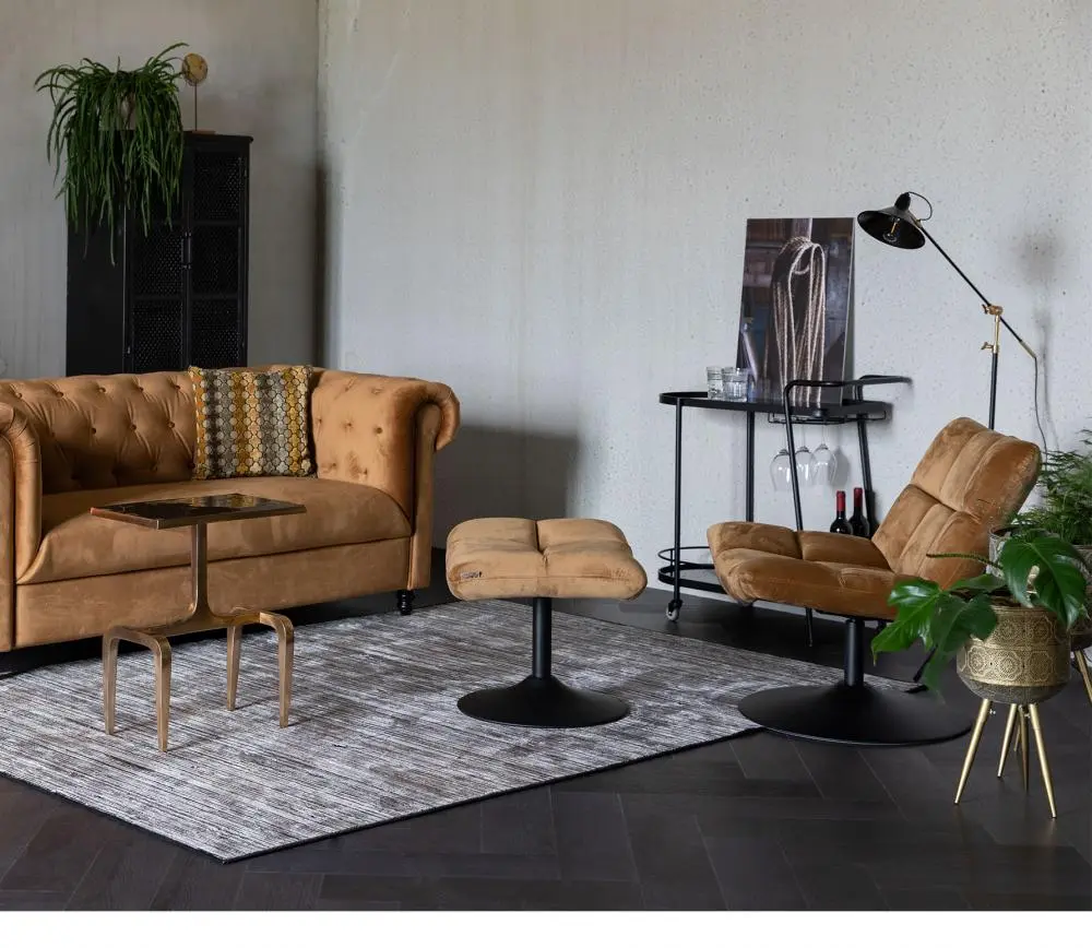 Dutchbone Bar Velvet hocker thumb 5