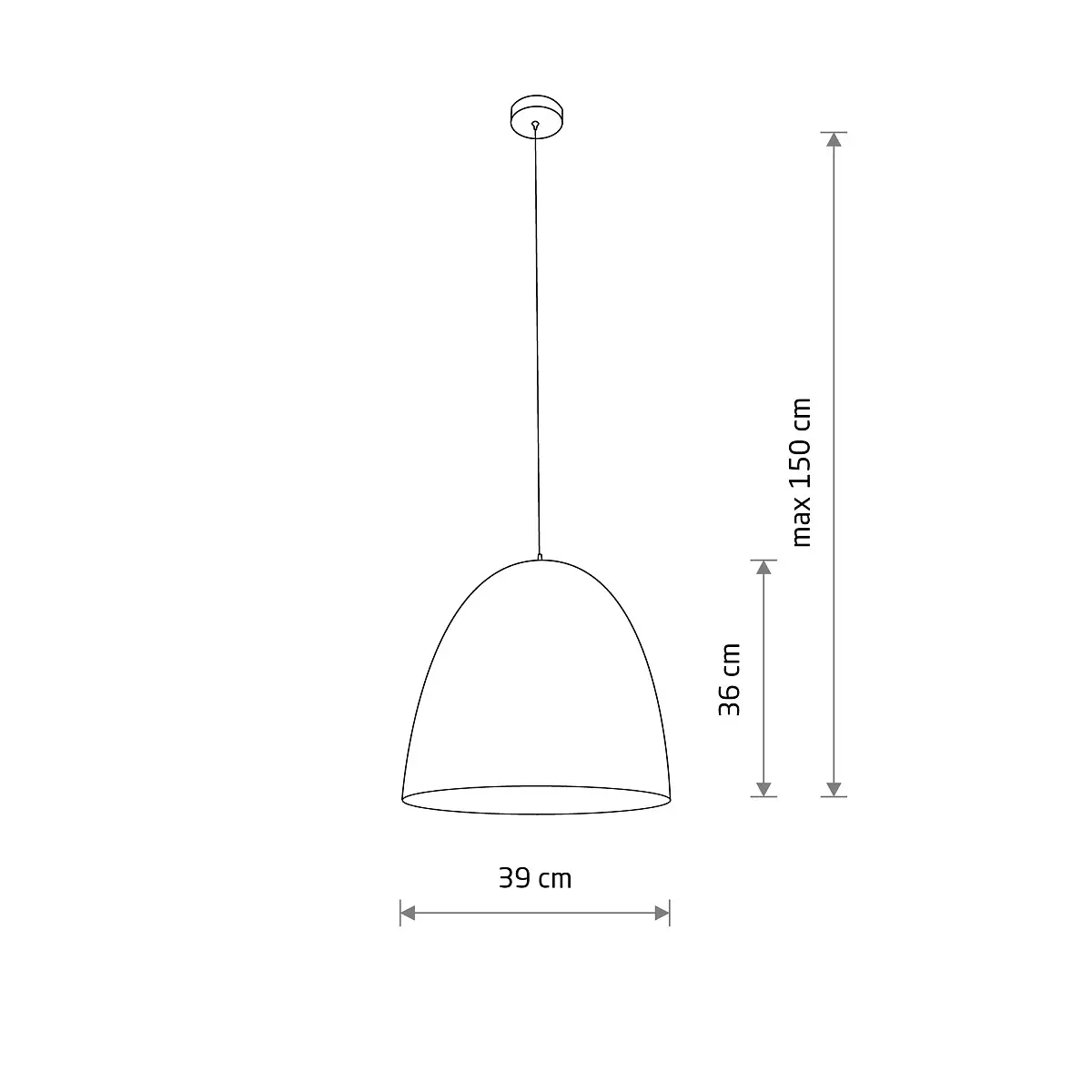 Suspended lamp EGG M black thumb 2