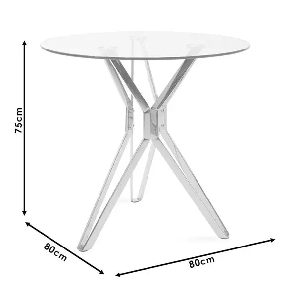 Dining Table Aryan Chrome Ø80cm thumb 3