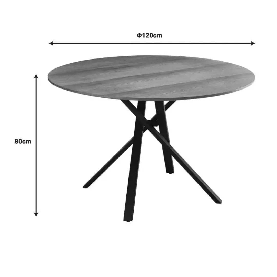 Dining Table Cara Sonoma/Black ∅120 thumb 3
