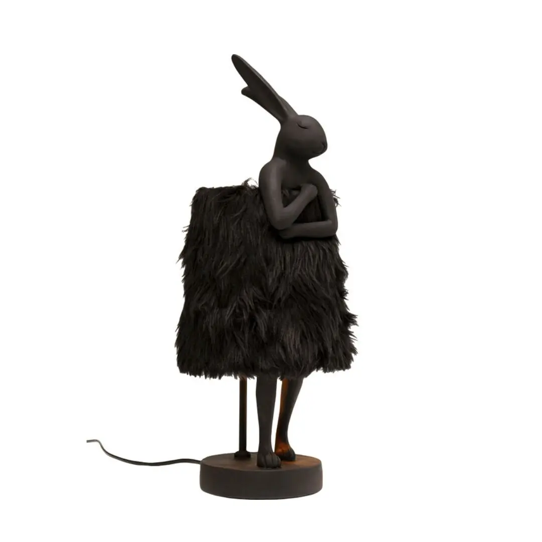 Столна ламба Animal Rabbit Fur Black/Gold 50см thumb 3