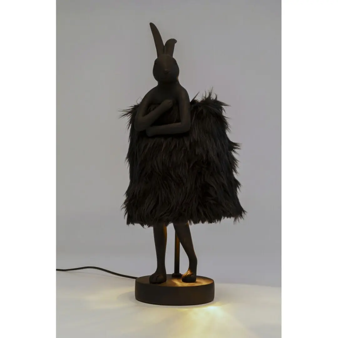Столна ламба Animal Rabbit Fur Black/Gold 50см thumb 6