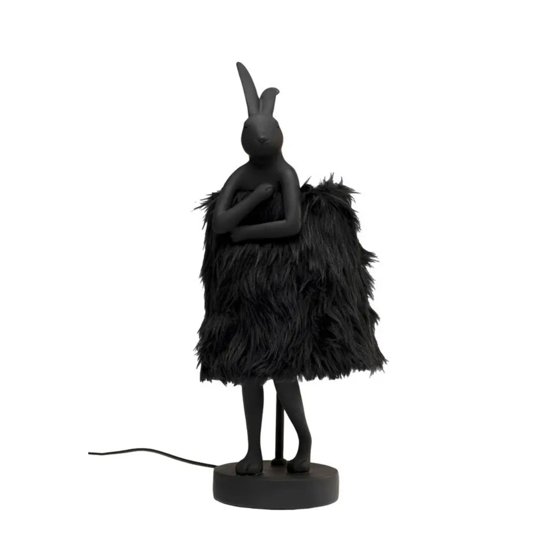 Столна ламба Animal Rabbit Fur Black/Gold 50см thumb 4