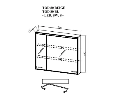 Огледало TOD LED, SW, S thumb 3