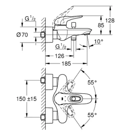 33591LS3 Eurostyle чешма за када thumb 2