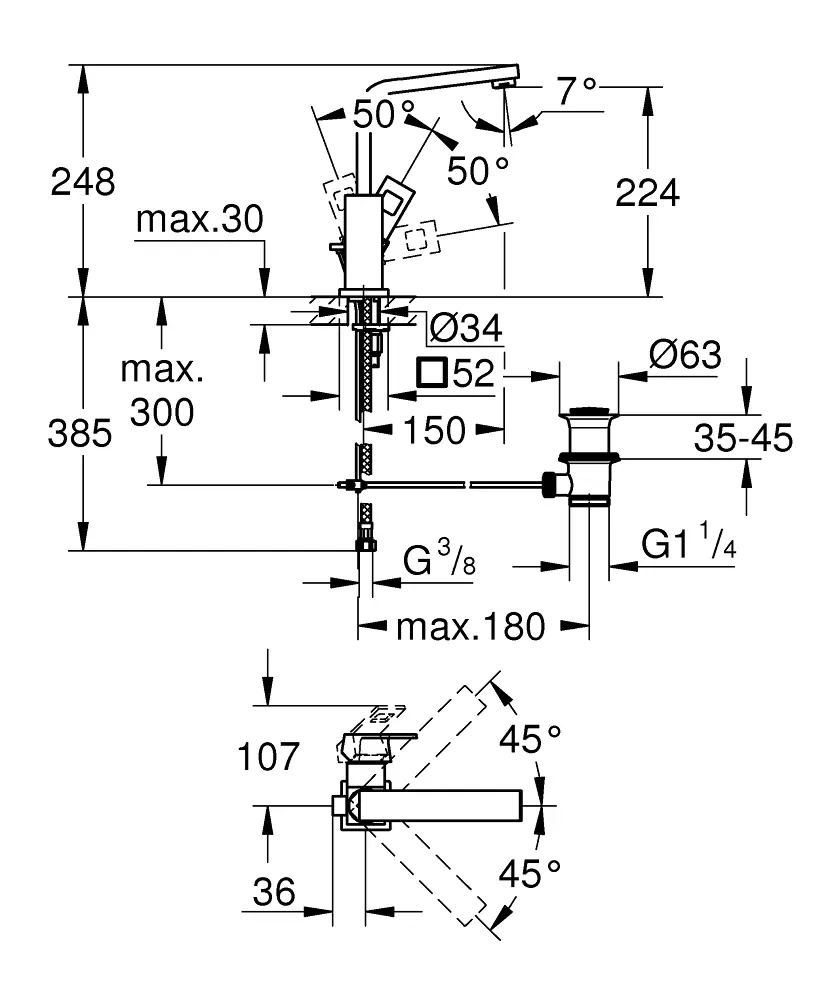 23135000 Eurocube L чешма за мијалник thumb 2