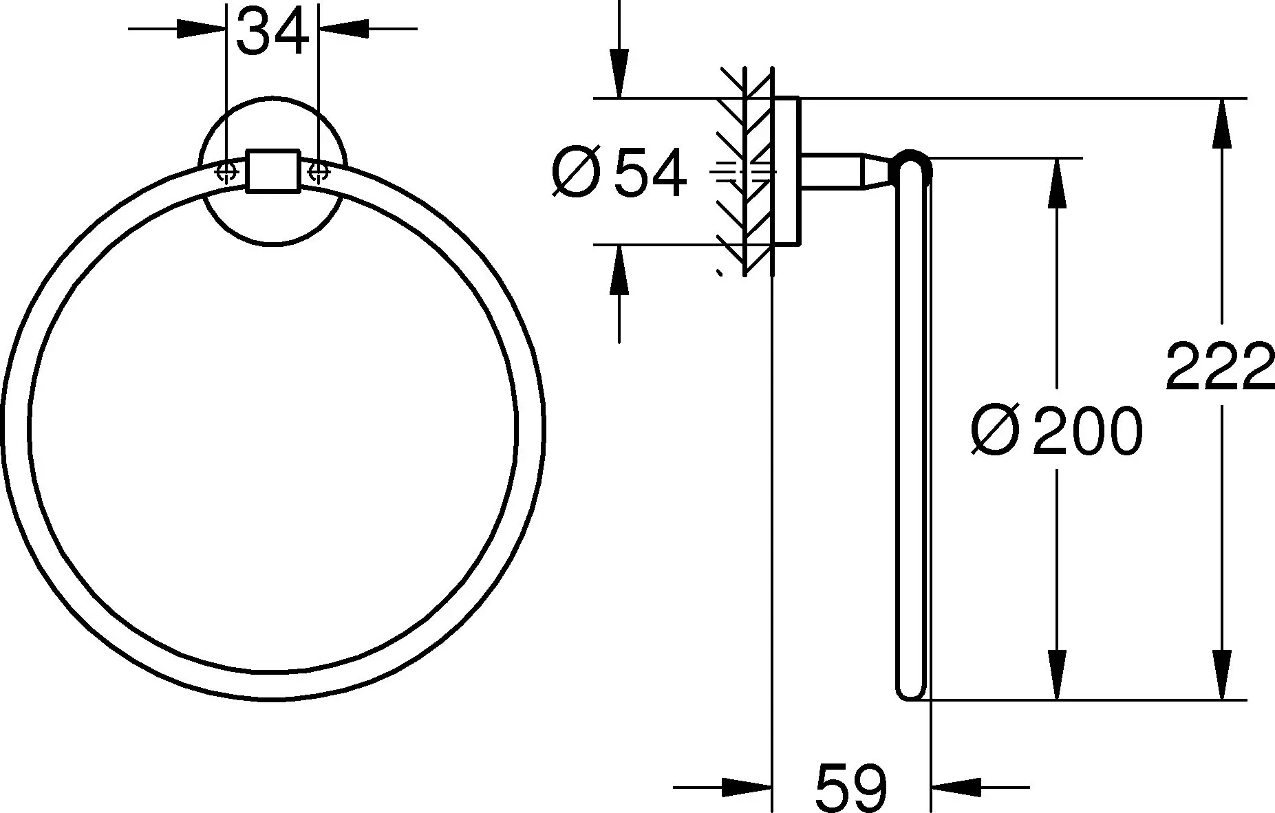 40460001 Bau Cosmopolitan кружен држач за пешкир thumb 2