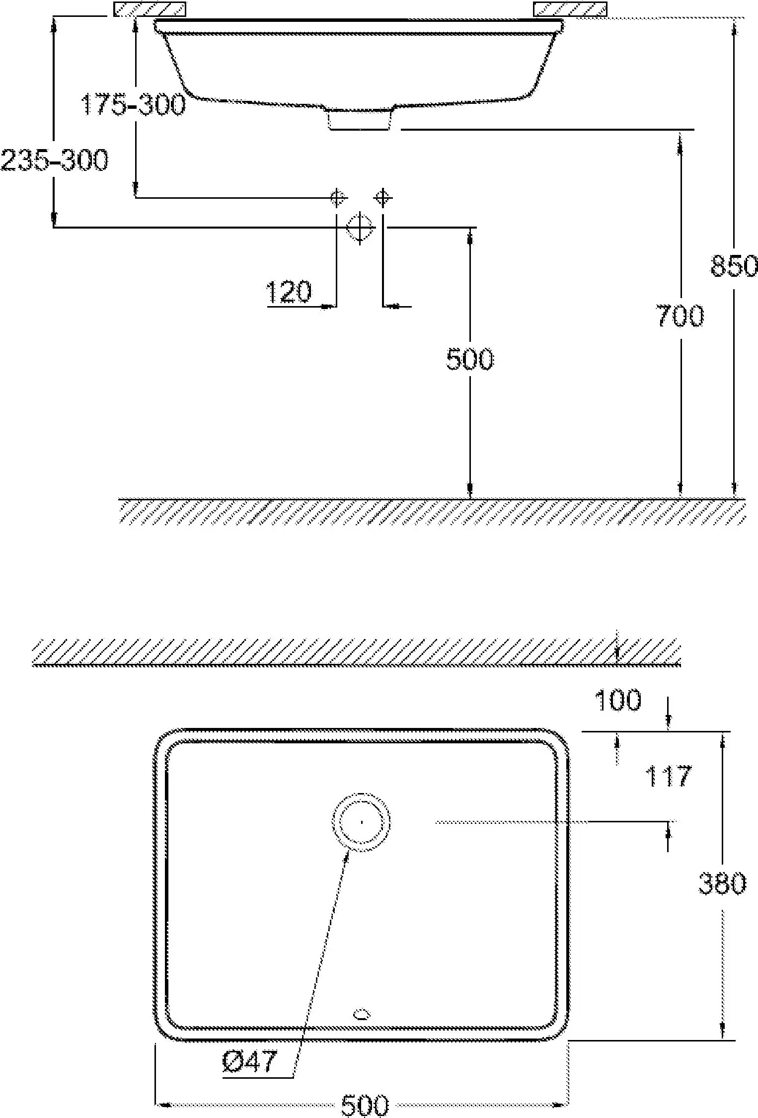 3948000X Cube 50 вграден мијалник thumb 4