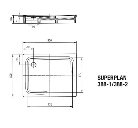 Kaldewei Superplan Grey туш када 100x180cm + сифон thumb 2