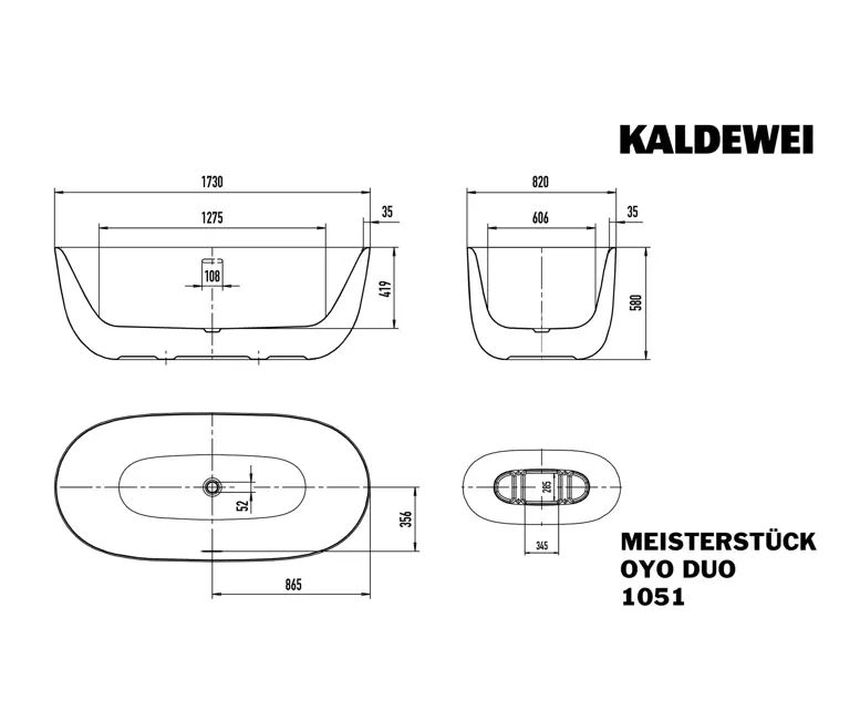 Kaldewei Oyo Duo Black Freestanding самостојна када thumb 4