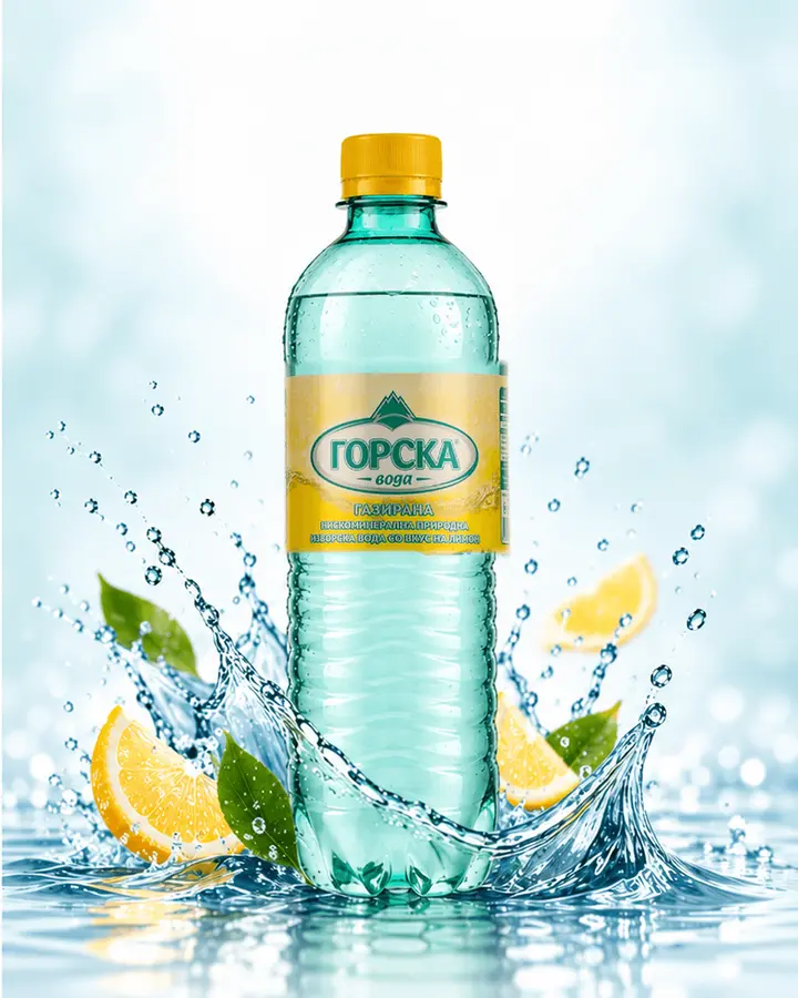 Горска вода газирана со вкус на лимон 0,5l