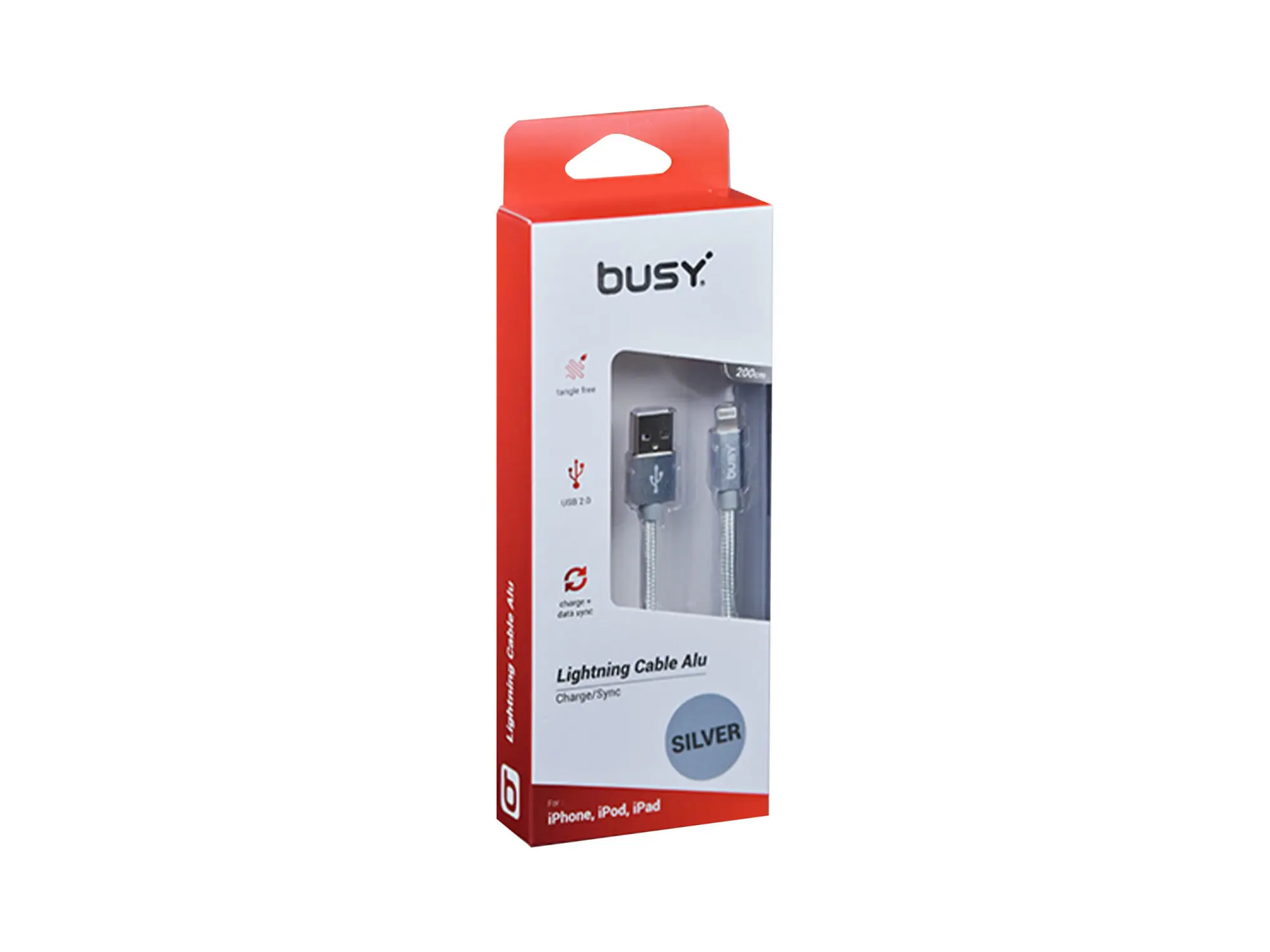 Лајтнинг USB Кабел 2.0m Плетен Busy