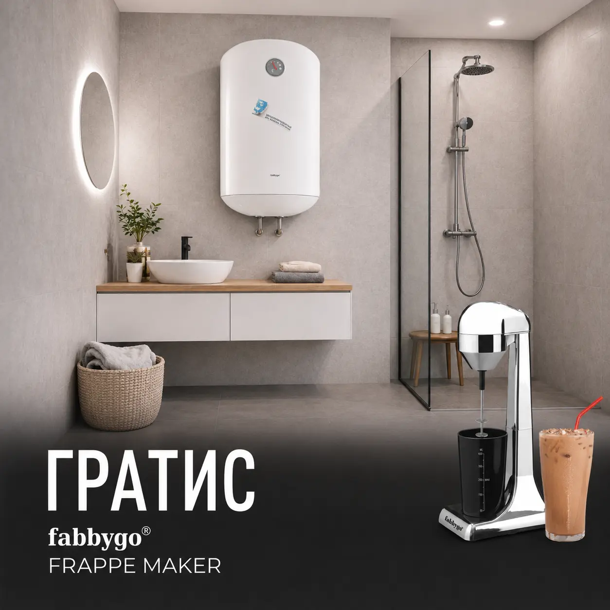 Бојлер fabbygo elegance 80L + ГРАТИС frappe maker Fabbygo thumb 3