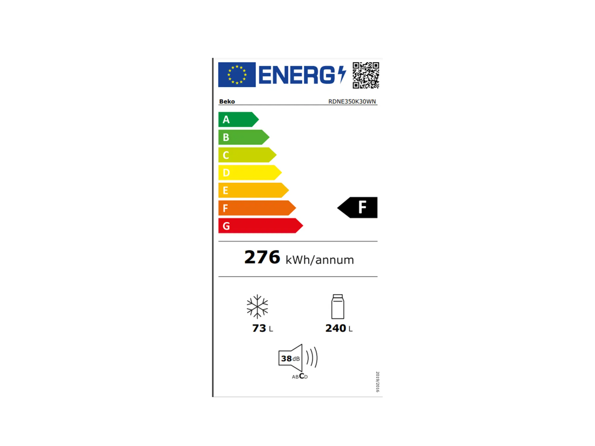Комбиниран фрижидер BEKO RDNE350K30WN thumb 3