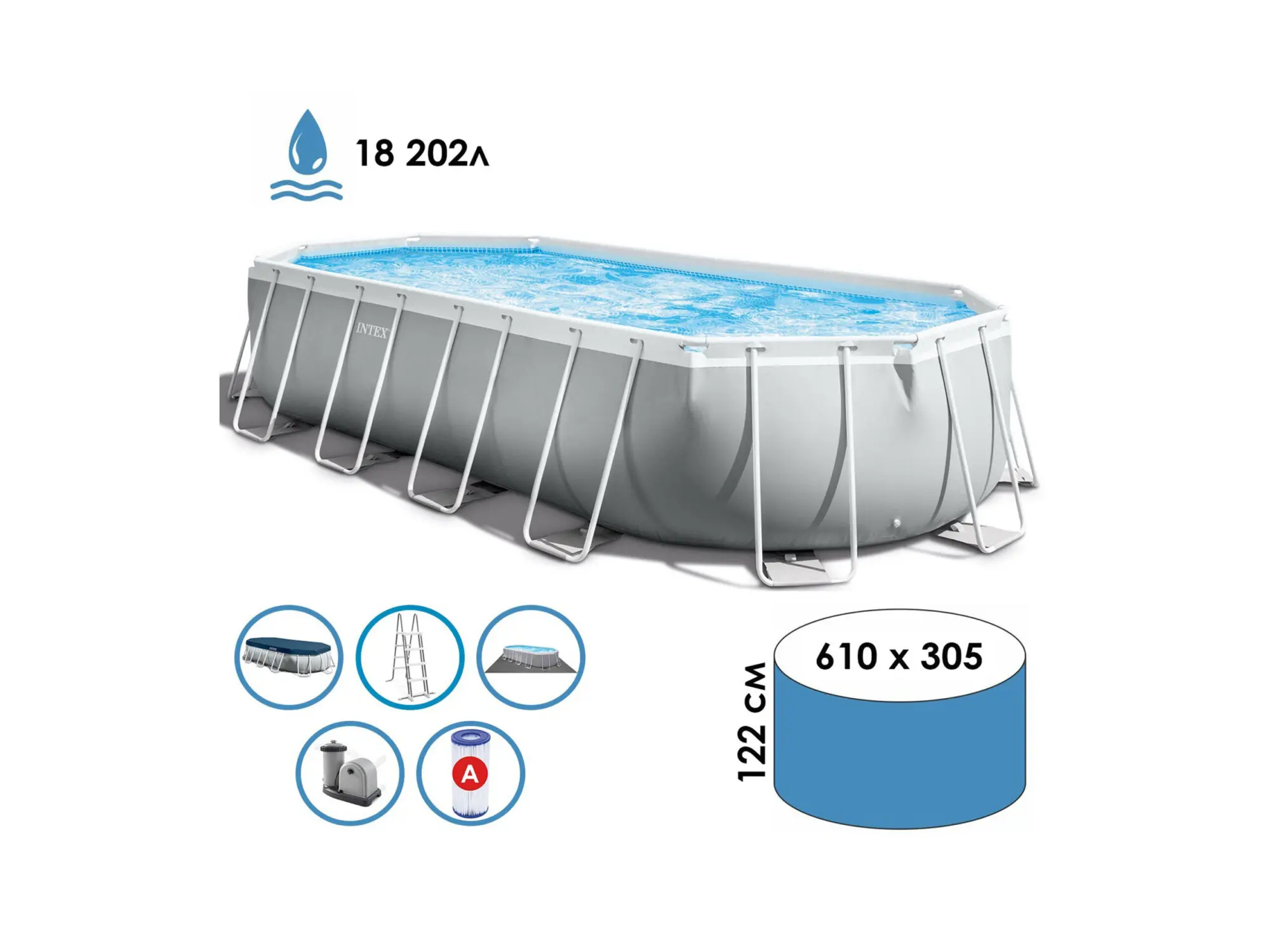 Базен Intex 26798NP 6.1m x 3.05m